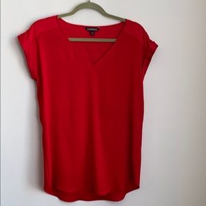 Express Short Sleeve Red Blouse M